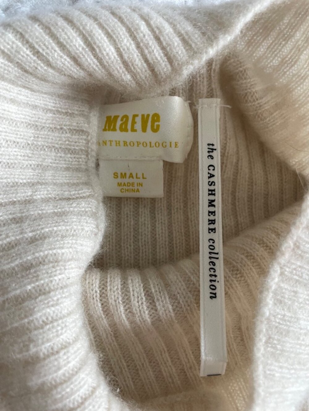 Maeve Anthropologie Cashmere Ribbed Sleeveless Turtleneck Sweater Top Small - Picture 12 of 15
